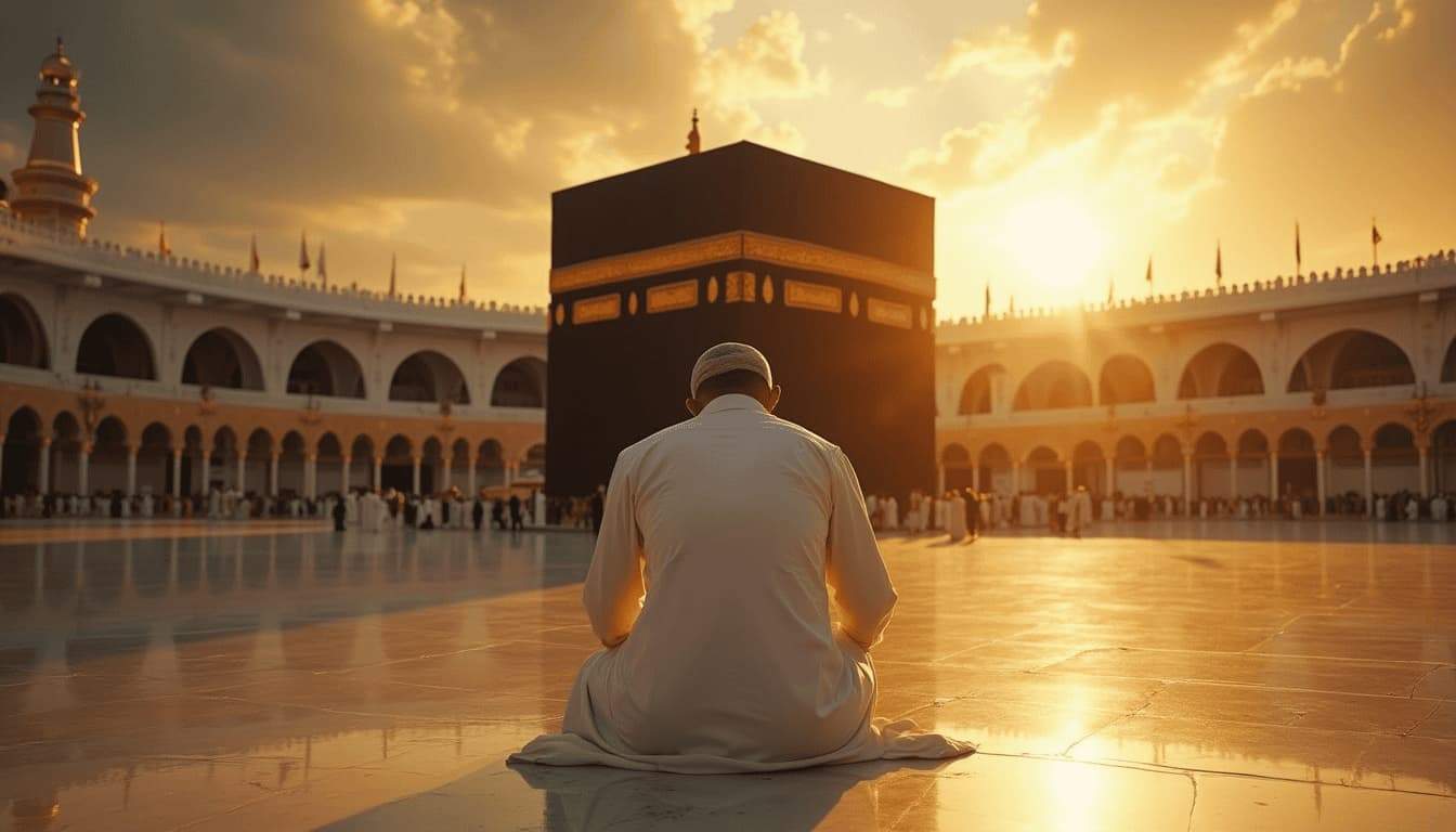 A person praying with devotion and contemplation