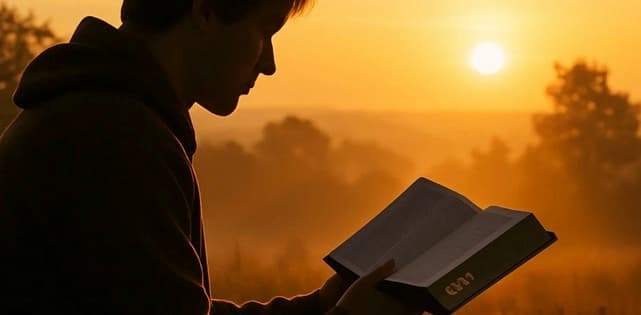 Person sitting calmly, symbolizing patience and faith