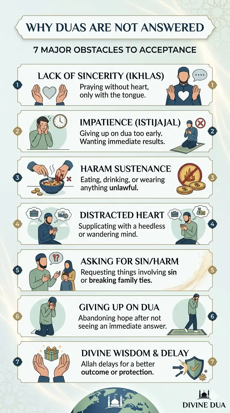 Infographic 7 Major Obstacles to Dua Acceptance - Divine Dua
