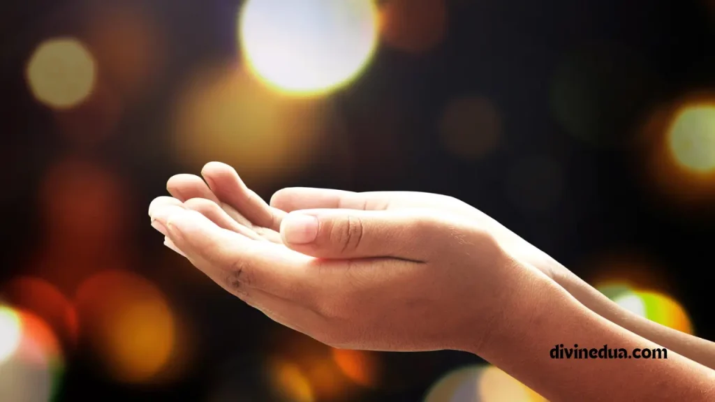 peaceful scene of a Muslim making dua in a mosque.