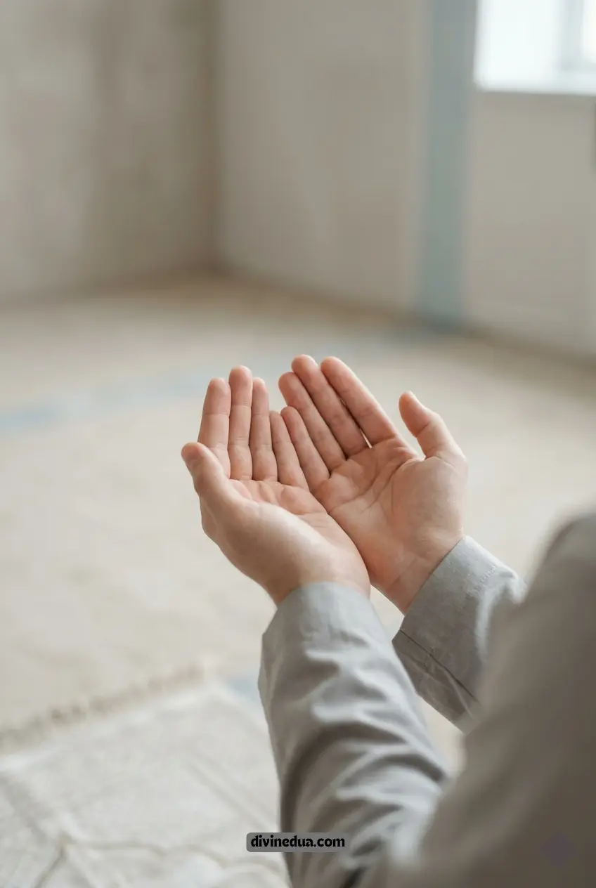 quick prayer for healing with hands raised in dua peaceful Islamic scene