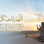 short prayer for healing in Islam with Arabic dua and peaceful background