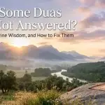 A man making dua at sunrise representing why some duas are not answered - Divine Dua